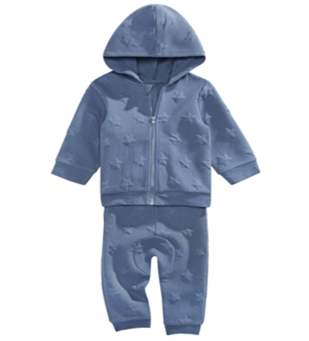 Conjunto de 2 peças de moletom com capuz e calça de moletom First Impressions Baby Boy, azul, tamanho 3-6 meses