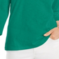 Top feminino estilo &amp; co com manga 3/4 e decote redondo, verde, tamanho médio