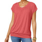 Camiseta feminina Blusa JM Collection Vermelha Tamanho P