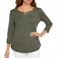 Camiseta feminina Karen Scott de algodão com cadarço, verde, tamanho pequeno