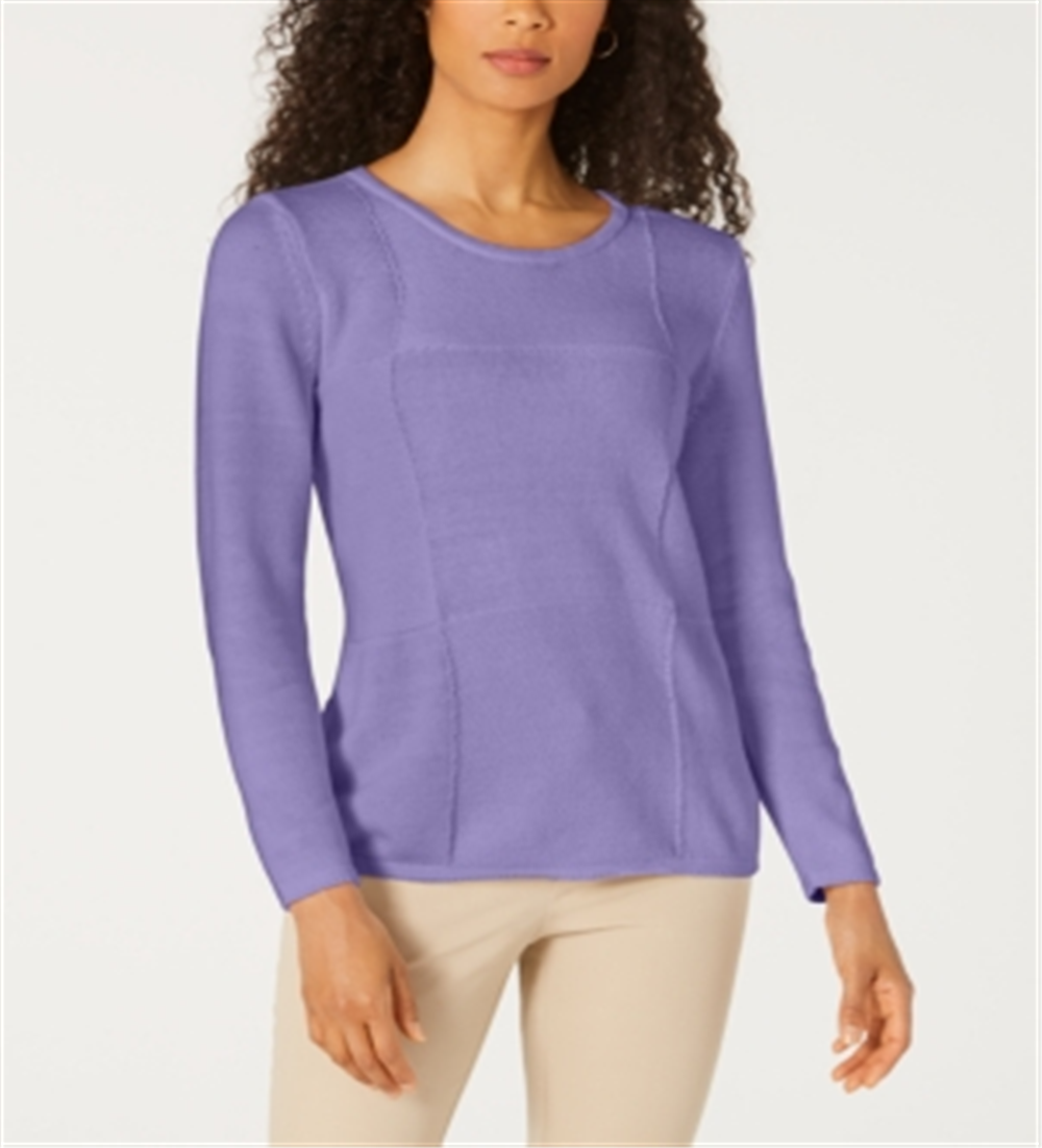 Karen Scott Suéter Feminino Patchwork com Ponto Roxo Tamanho XS