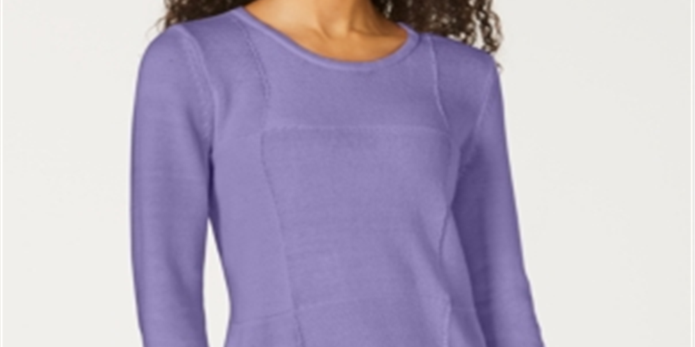 Karen Scott Suéter Feminino Patchwork com Ponto Roxo Tamanho XS