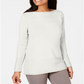Karen Scott Suéter feminino de algodão com gola canoa, branco, tamanho X-S
