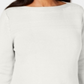 Karen Scott Suéter feminino de algodão com gola canoa, branco, tamanho X-S