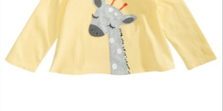 Camiseta Girafa de Algodão para Bebê Menina First Impressions Amarela Tamanho 18 MOS