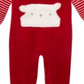 Conjunto de macacão listrado com 2 peças de chapéu e pés First Impressions para bebê menino, vermelho, tamanho 3-6 meses