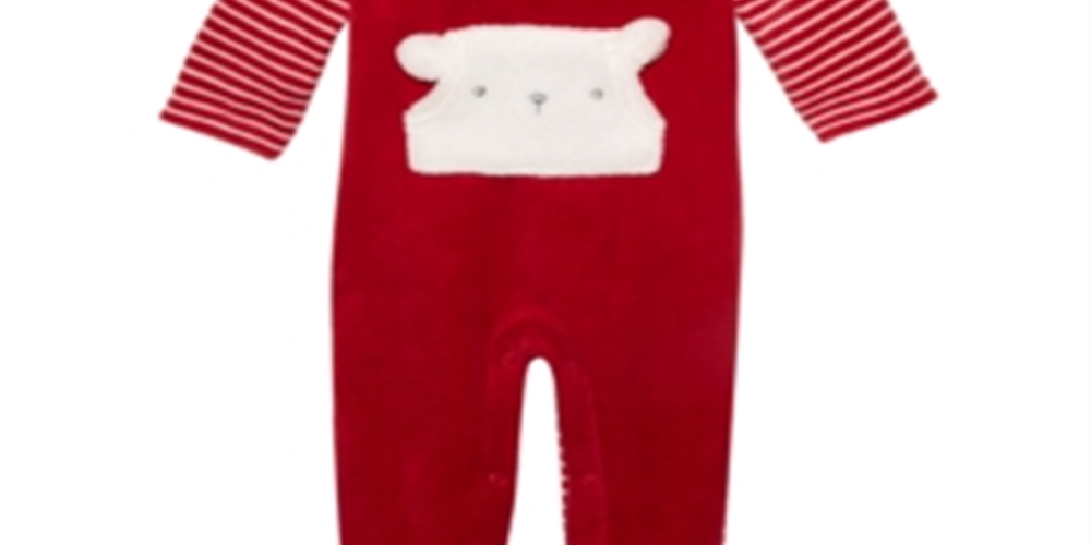 Conjunto de macacão listrado com 2 peças de chapéu e pés First Impressions para bebê menino, vermelho, tamanho 3-6 meses