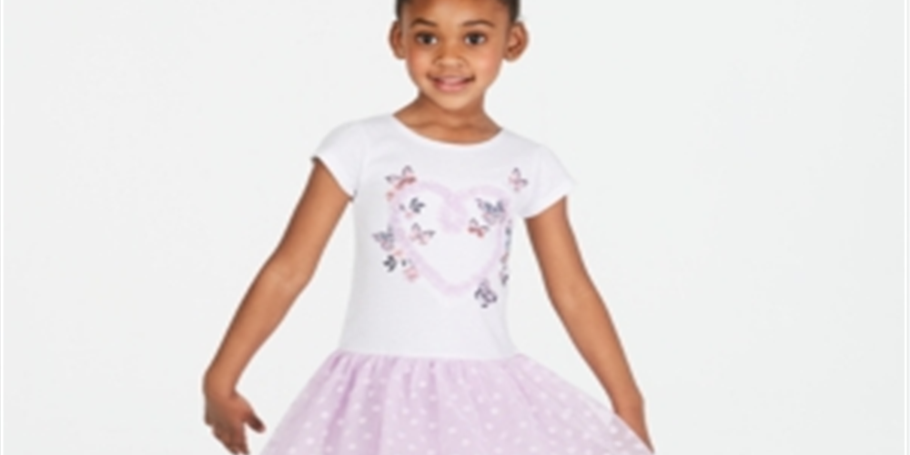 Vestido de malha borboleta para meninas Epic Threads, branco, tamanho 5
