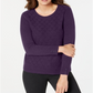 Karen Scott Suéter Feminino de Tricô com Cabo Diamante Roxo Tamanho Médio