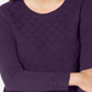 Karen Scott Suéter Feminino de Tricô com Cabo Diamante Roxo Tamanho Médio