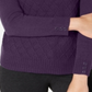 Karen Scott Suéter Feminino de Tricô com Cabo Diamante Roxo Tamanho Médio