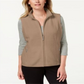 Karen Scott Colete de lã com zíper Zeroproof feminino Merlot tamanho pequeno