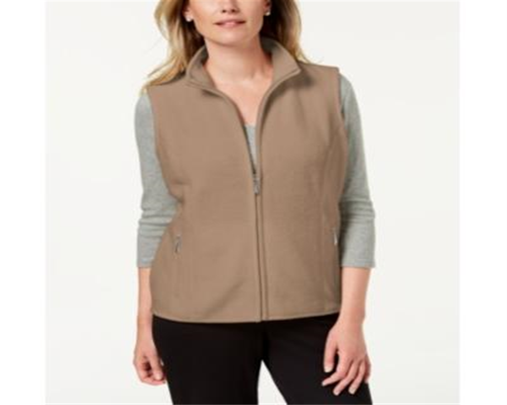 Karen Scott Colete de lã com zíper Zeroproof feminino Merlot tamanho pequeno