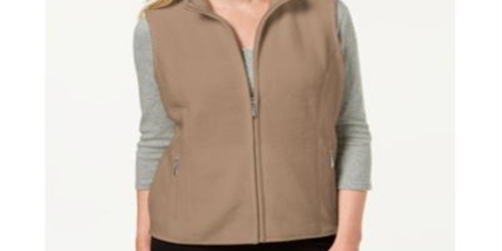 Karen Scott Colete de lã com zíper Zeroproof feminino Merlot tamanho pequeno