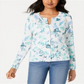 Cardigan feminino com estampa floral Charter Club Platnium Floral tamanho grande