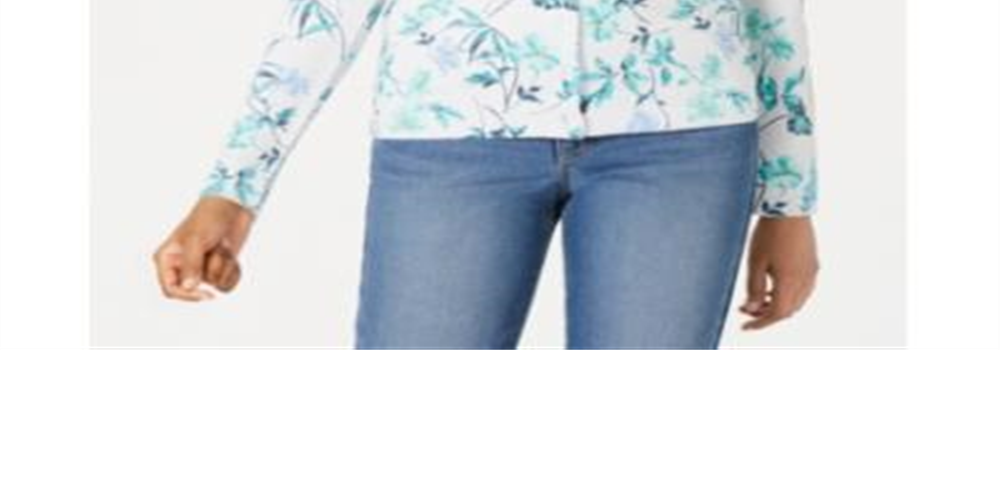 Cardigan feminino com estampa floral Charter Club Platnium Floral tamanho grande