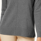 Karen Scott Suéter Feminino de Algodão com Detalhe de Costura e Gola Simulada, Cinza Escuro, Tamanho XXG