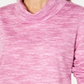 Karen Scott Sport Feminino Space Dyed Cowlneck Top Rosa Tamanho X-S