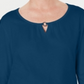 Blusa feminina Karen Scott manga três quartos azul tamanho pequeno