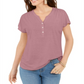 Blusa Henley de Linho e Manga Dolman Feminina Style &amp; Co Roxa Tamanho Médio