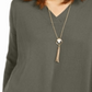 Suéter túnica feminino com decote em V estilo &amp; co, verde, tamanho grande