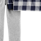 Carter's Toddler Boy's Top xadrez de lã com 2 peças e calça de moletom azul, tamanho 5