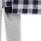 Carter's Toddler Boy's Top xadrez de lã com 2 peças e calça de moletom azul, tamanho 5