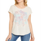 Camiseta feminina estampada estilo &amp; co aveia tamanho pequeno