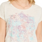 Camiseta feminina estampada estilo &amp; co aveia tamanho pequeno