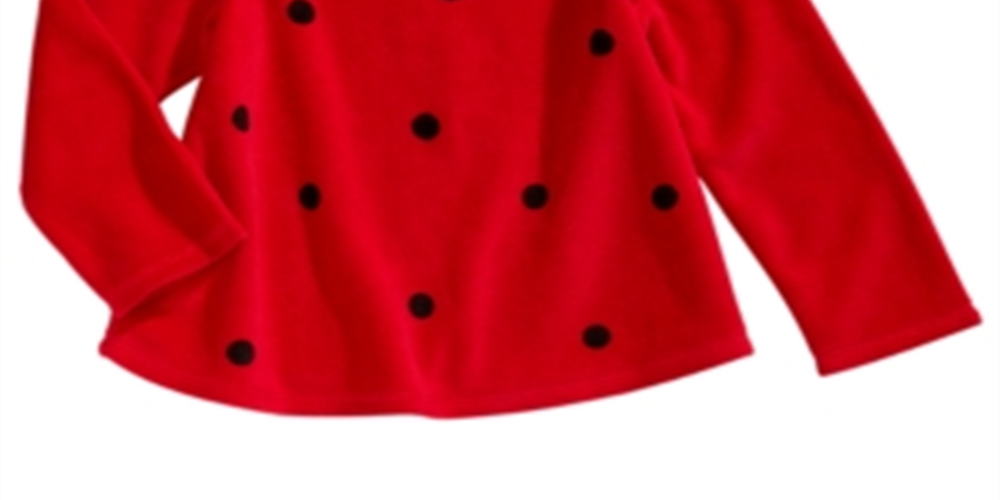 Primeiras Impressões Infantil Meninas Dot-Print Velour Top Vermelho Tamanho 4T REG