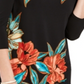 Túnica feminina com estampa floral e decote em V, tamanho grande, vermelha, da coleção JM