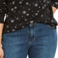Karen Scott Blusa Feminina Snowy Glory Gola Falsa Preta Tamanho XS