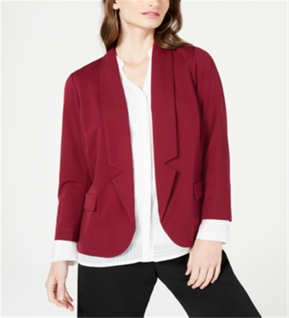 Blazer feminino Alfani com gola entalhada, vermelho, tamanho pequeno médio