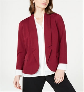 Blazer feminino Alfani com gola entalhada, vermelho, tamanho pequeno médio