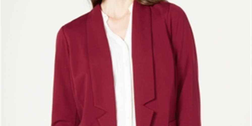 Blazer feminino Alfani com gola entalhada, vermelho, tamanho pequeno médio