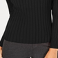 Suéter feminino canelado com zíper e detalhe da INC International Concepts, preto, tamanho pequeno GG
