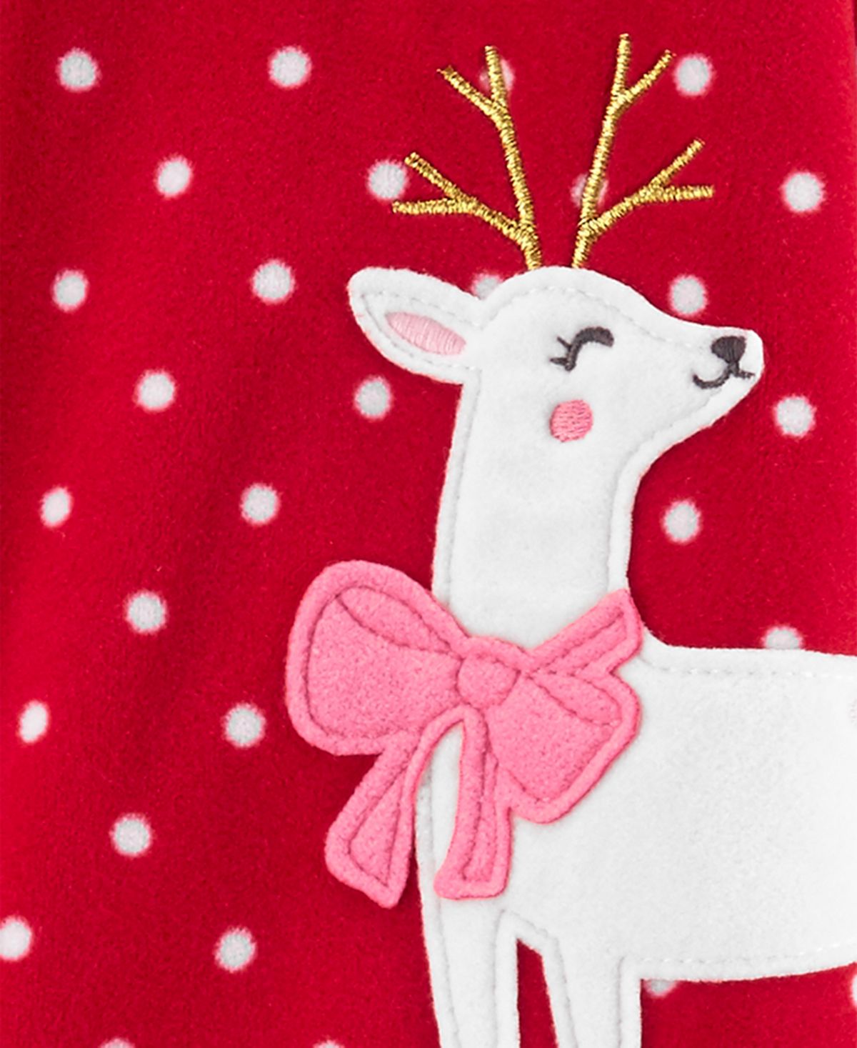 Pijama Carter's Baby Girl de lã com pés e rena, vermelho, tamanho 12 meses
