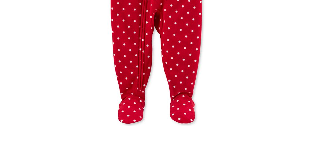 Pijama Carter's Baby Girl de lã com pés e rena, vermelho, tamanho 12 meses