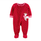 Pijama Carter's Baby Girl de lã com pés e rena, vermelho, tamanho 12 meses