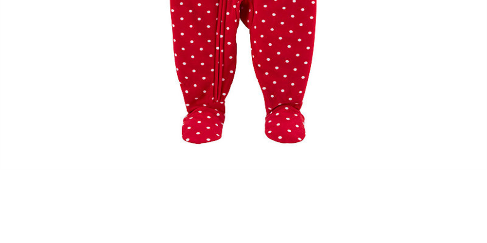 Pijama Carter's Baby Girl de lã com pés e rena, vermelho, tamanho 12 meses