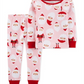 Conjunto de pijama de Papai Noel Carter's Baby Girl 2 peças, rosa, tamanho 12 meses