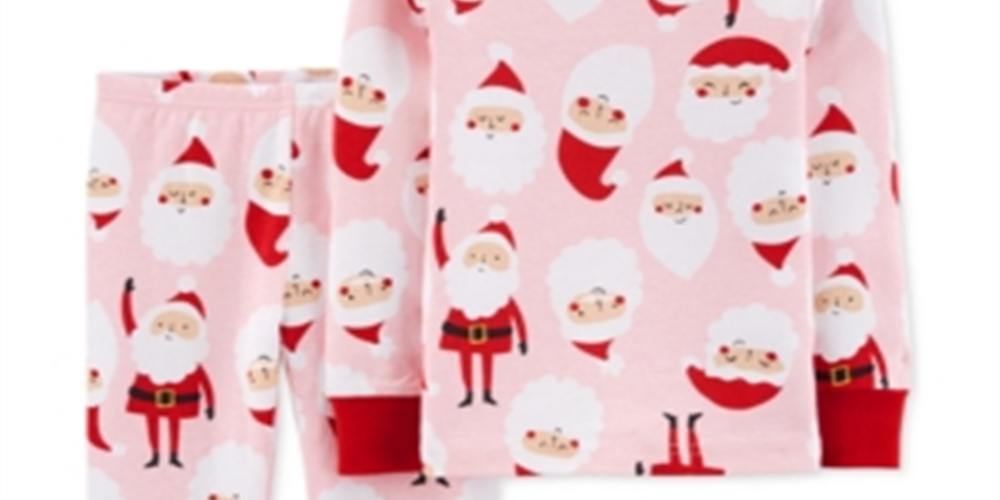 Conjunto de pijama de Papai Noel Carter's Baby Girl 2 peças, rosa, tamanho 12 meses