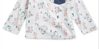 Camiseta infantil First Impressions Baby Boy Forest Friends Cinza Tamanho 6-9 meses