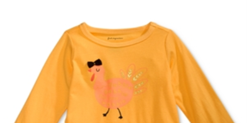 Camiseta infantil First Impressions Cotton Gobble Peplum Hem, amarela, tamanho 3-6 meses