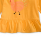 Camiseta infantil First Impressions Cotton Gobble Peplum Hem, amarela, tamanho 3-6 meses