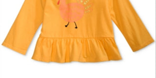 Camiseta infantil First Impressions Cotton Gobble Peplum Hem, amarela, tamanho 3-6 meses
