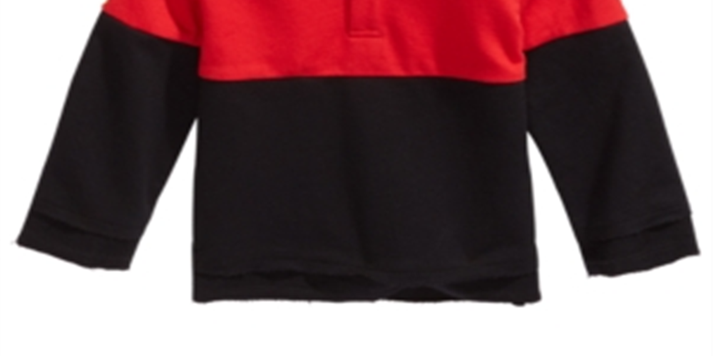 Camisa de gola com blocos de cores para meninos First Impressions, vermelha, tamanho 6-9 meses