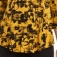 Top estampado com decote redondo feminino JM Collection, amarelo, tamanho grande
