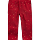Legging xadrez de algodão com estampa de glitter First Impressions para meninas, tamanho 4T, vermelha