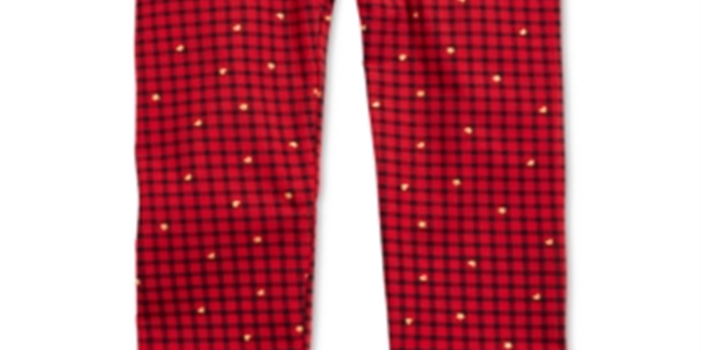 Legging xadrez de algodão com estampa de glitter First Impressions para meninas, tamanho 4T, vermelha